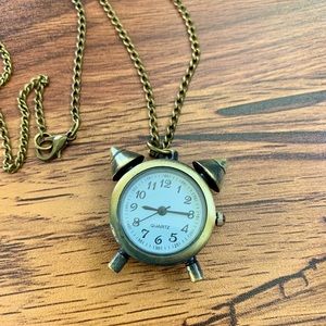 Vintage Style Quartz Clock Watch Necklace